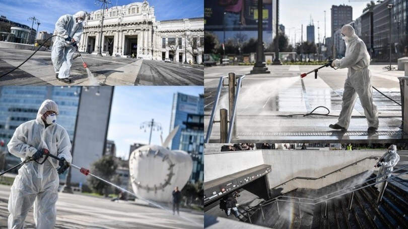 Coronavirus, procede l'opera di sanificazione a Milano
