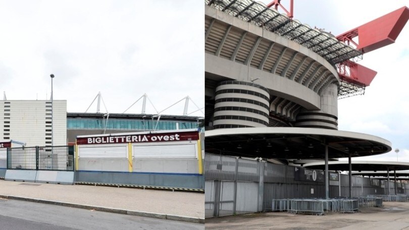 Coronavirus, il deserto intorno agli stadi d'Italia