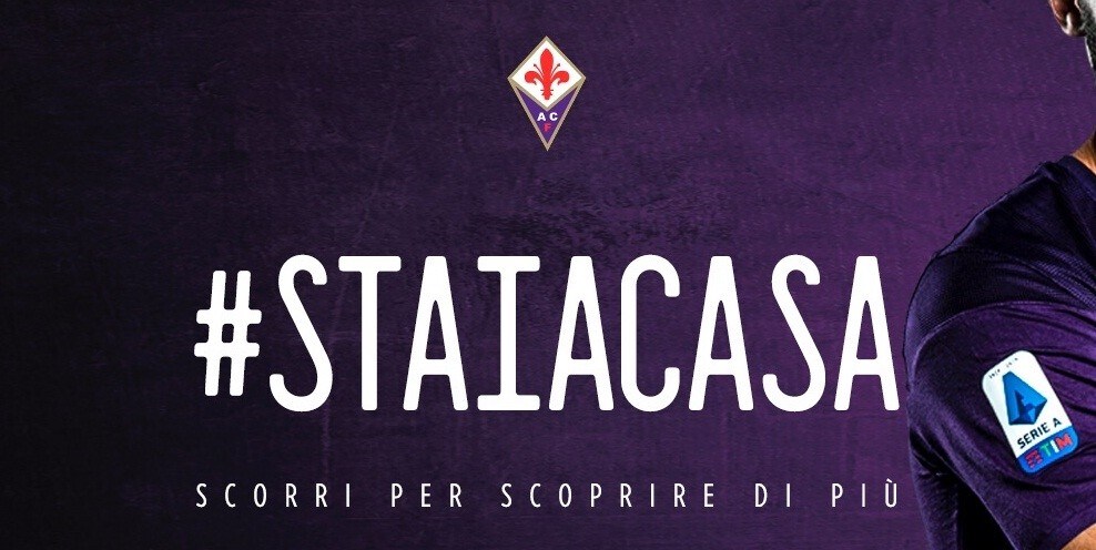 Coronavirus, campagna social della Fiorentina: ecco #StaiACasa