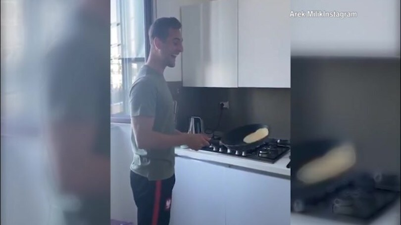 Milik, show ai fornelli