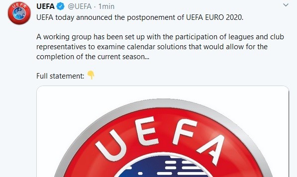 Euro 2020 rinviato all'anno prossimo