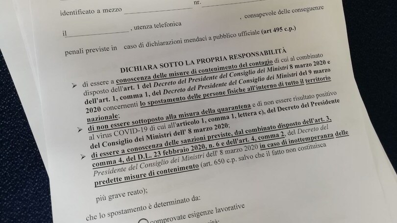 Autocertificazione e coronavirus: ecco il nuovo modello da scaricare
