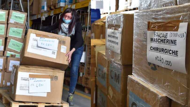 Coronavirus, il deposito mascherine per il Piemonte al lavoro