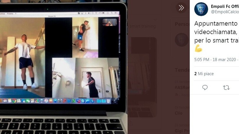Coronavirus, l'Empoli si allena...su Skype