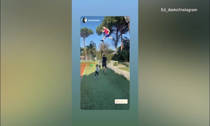 Roma, Dzeko e i figli corrono insieme