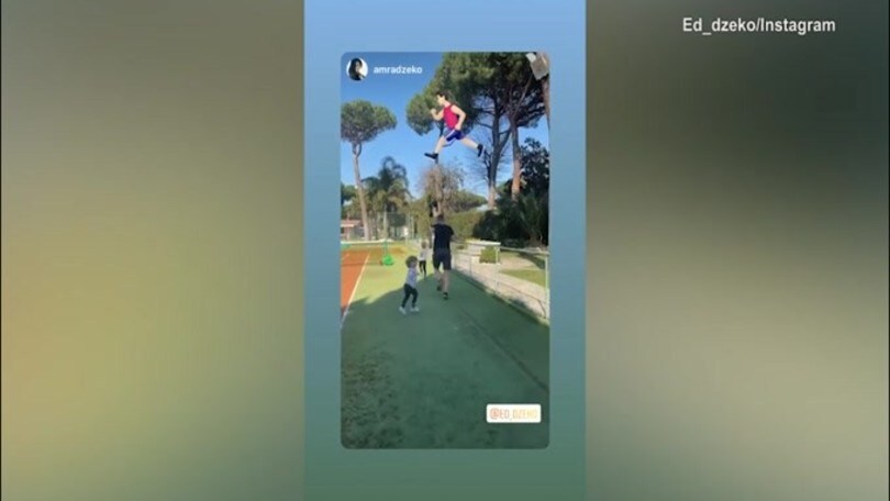 Roma, Dzeko e i figli corrono insieme