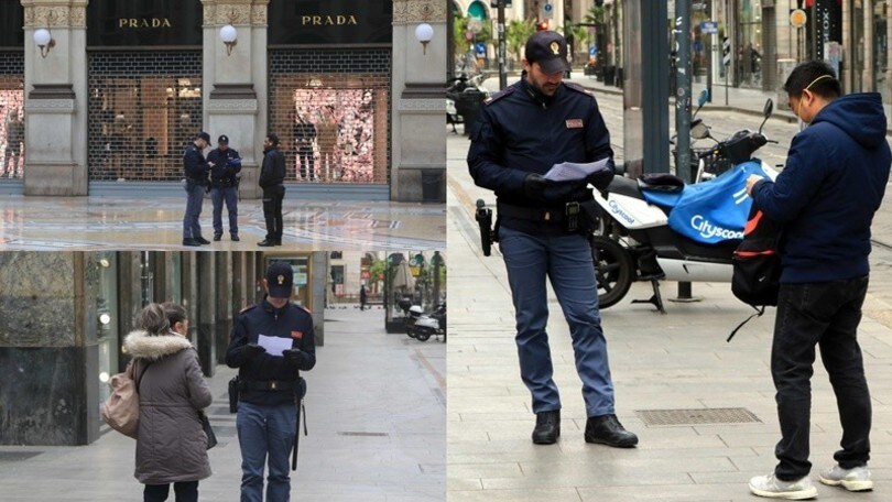 Coronavirus, a Milano controlli a tappeto anche per chi va a piedi