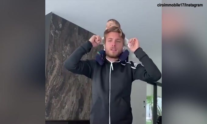 Lazio, Immobile e gli allenamenti con il figlio