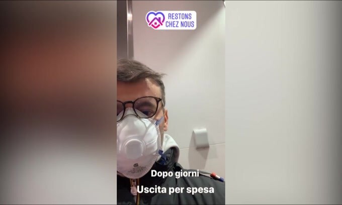 Spesa con mascherina per Max Biaggi