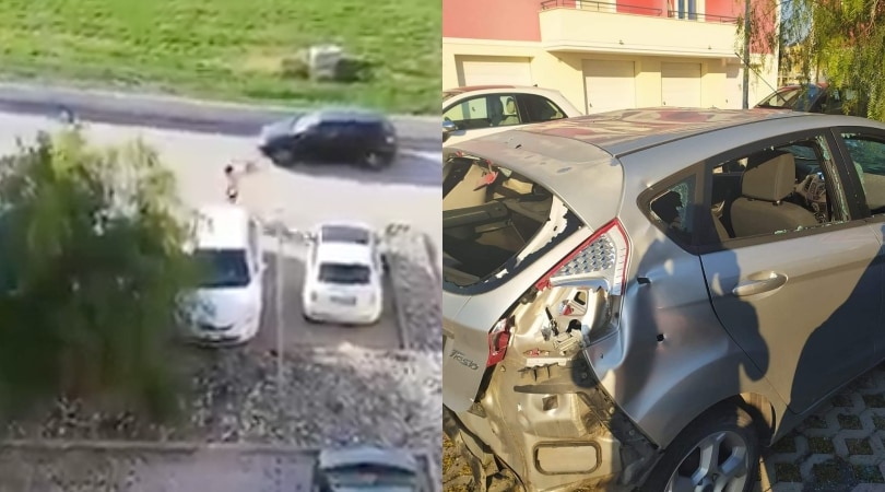 Coronavirus, uomo ripreso dalla vicina le distrugge l'auto a mazzate VIDEO