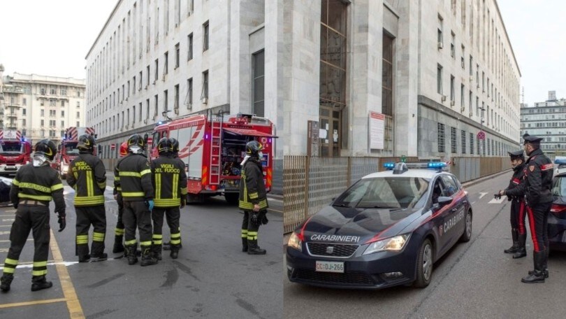 Incendio al Palazzo di Giustizia a Milano, l'intervento dei vigili del fuoco