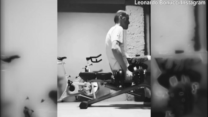 Bonucci a casa si allena duramente