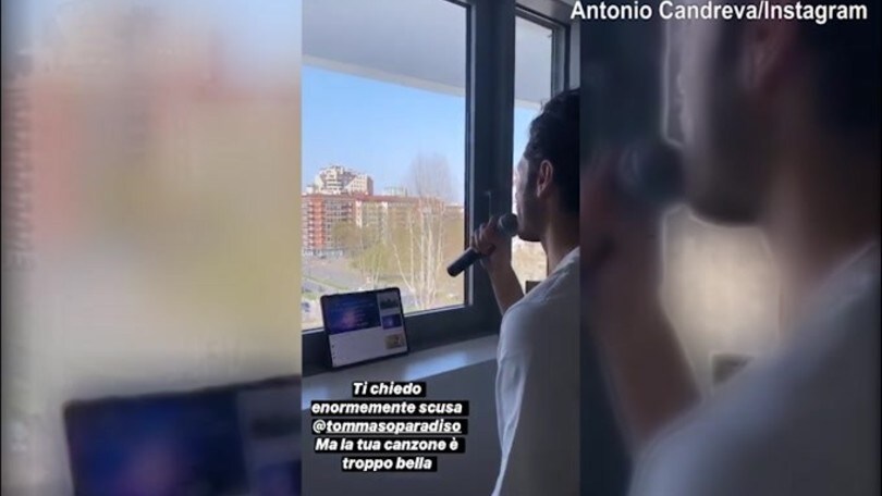 "Non avere paura", Candreva canta a casa