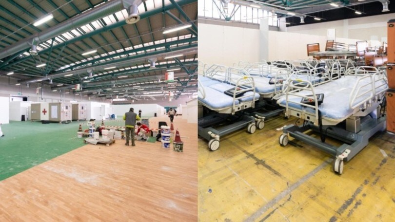 Coronavirus, l’ospedale alla Fiera di Bergamo