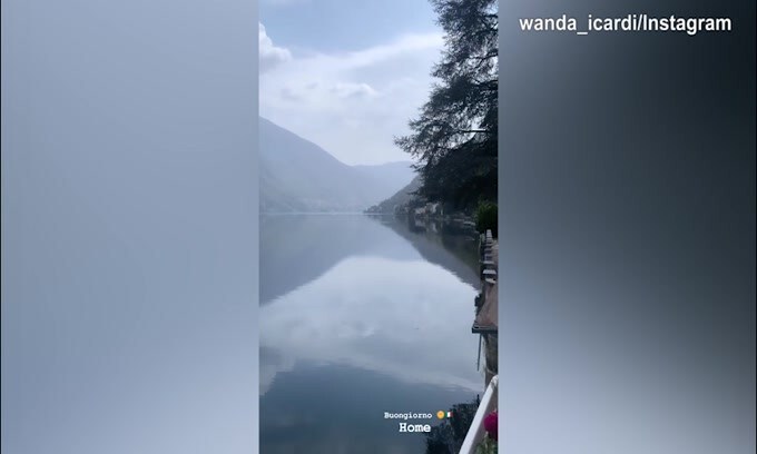 Il buongiorno di Wanda Nara dal lago di Como