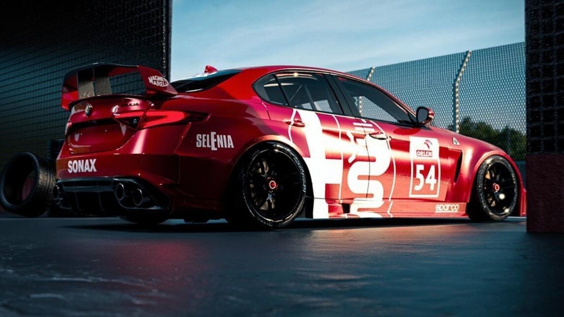 Alfa Romeo Giulia DTM, idea rendering del Biscione da corsa