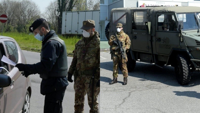 Coronavirus: a San Donato Milanese auto fermate da Esercito e Carabinieri