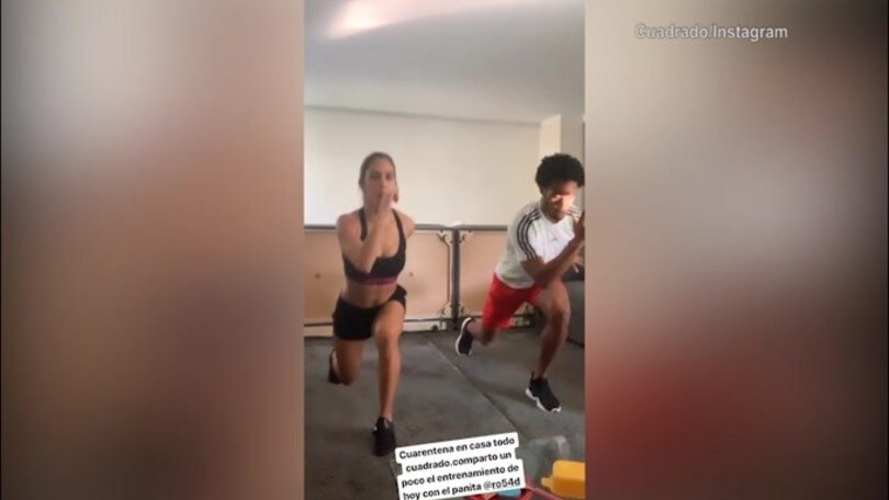 Cuadrado, super training con la moglie
