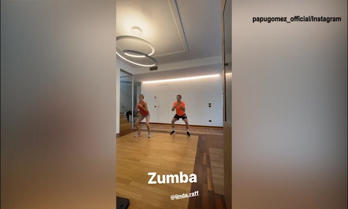 Lezione di zumba per Papu Gomez