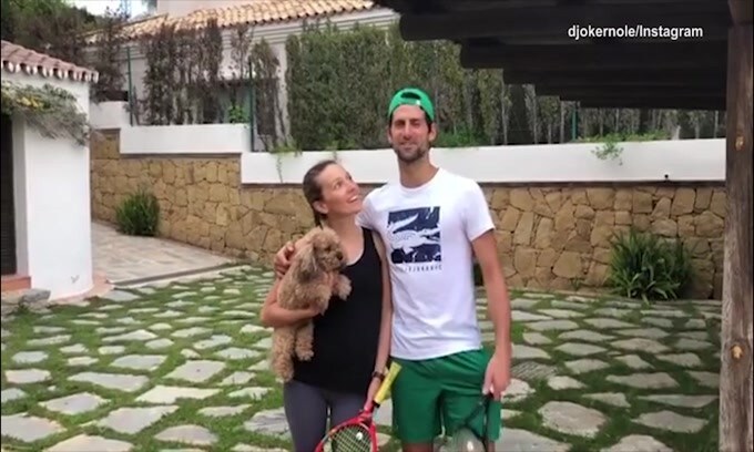 Djokovic e Jelena rispondono a Murray nella sfida delle 100 volèe