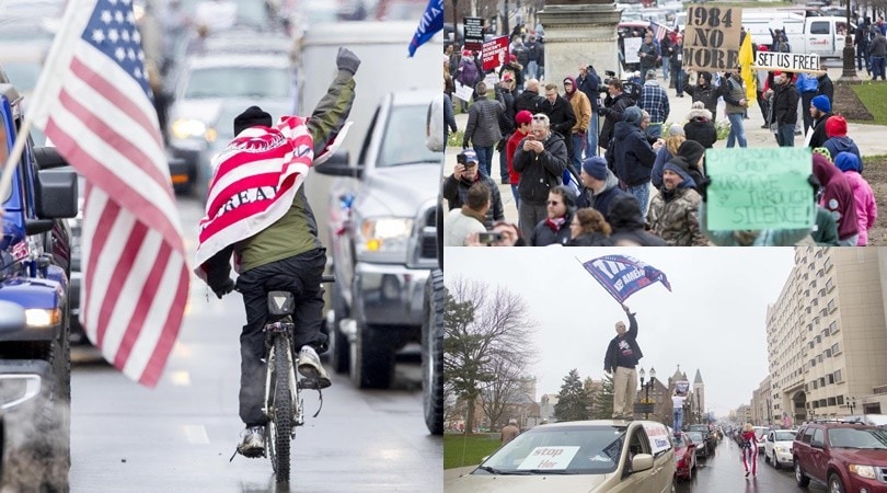 Coronavirus, manifestazione anti-lockdown in Michigan