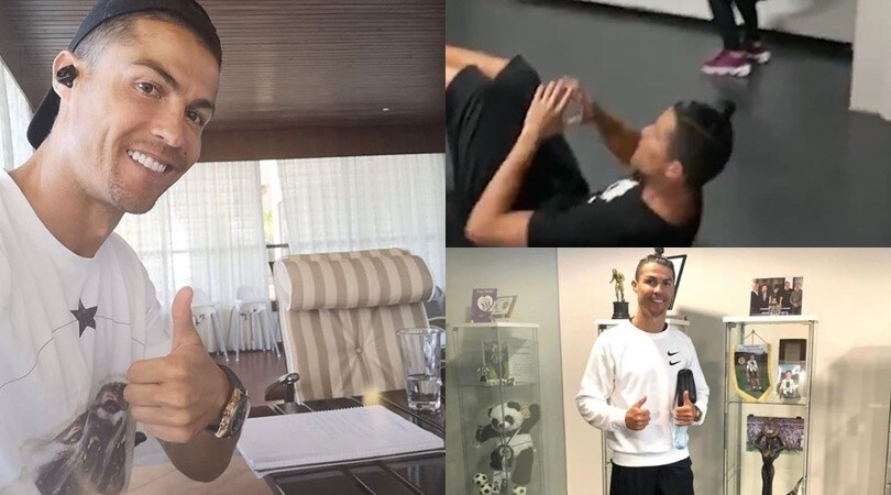 Juve, Cristiano Ronaldo scatenato: lavoro in campo, allenamenti in garage e studio