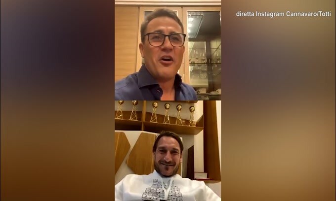 Totti e Cannavaro ricordano il "cucchiaio" del 2000
