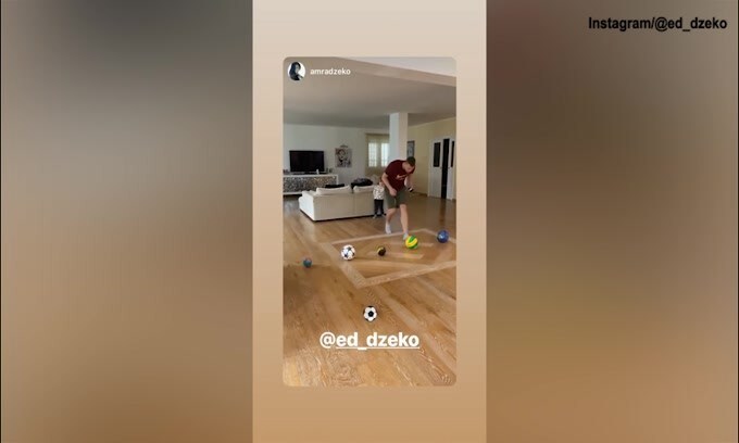 Quarantena in famiglia, Edin Dzeko si improvvisa allenatore
