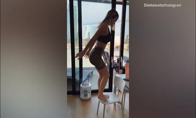 Diletta Leotta non si ferma: flessioni e salti per un duro allenamento!