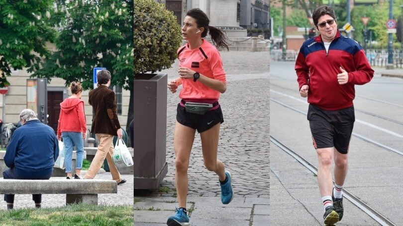 Coronavirus, a Torino persone per strada e runner