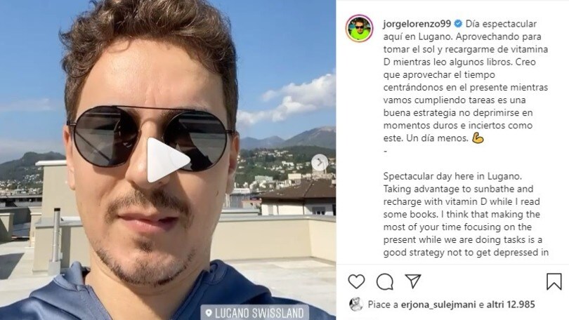 Jorge Lorenzo, relax a Lugano: "Il miglior metodo per non deprimersi". E c'è il like dell'ex moglie di Dzemaili