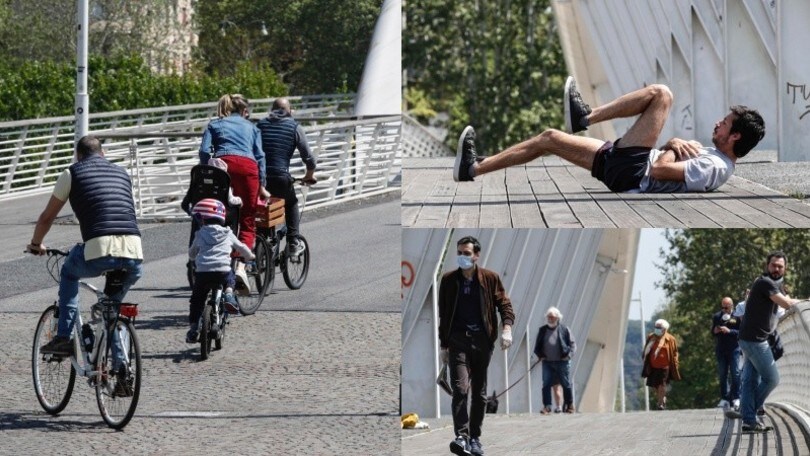 Coronavrus, a Roma tanta gente in giro che si allena e va in bici
