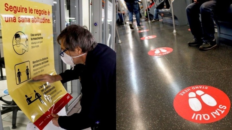 Coronavirus, ecco la nuova segnaletica nella metropolitana di Milano