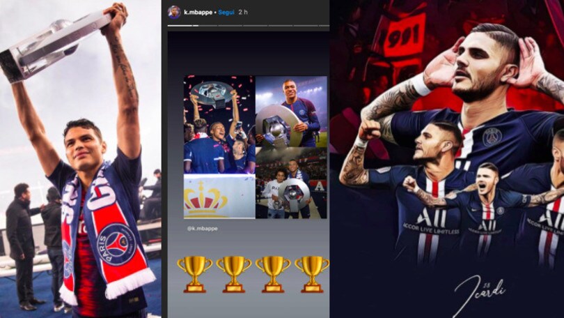 Psg, da Mbappé a Icardi: è festa sui social network
