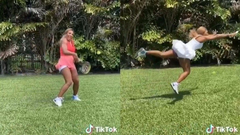 Serena Williams show: batte se stessa nel giardino di casa