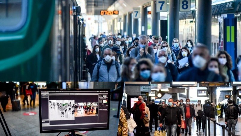 Milano, lunghe file e controlli alle stazioni dei treni