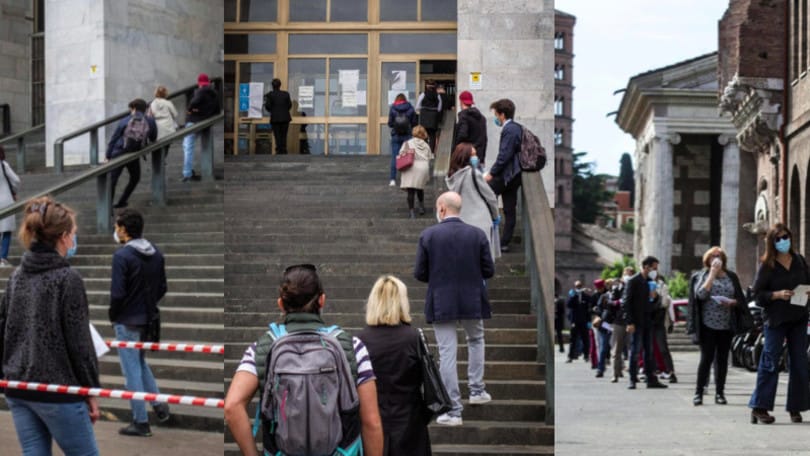 Coronavirus, lunghe code davanti a uffici e tribunali