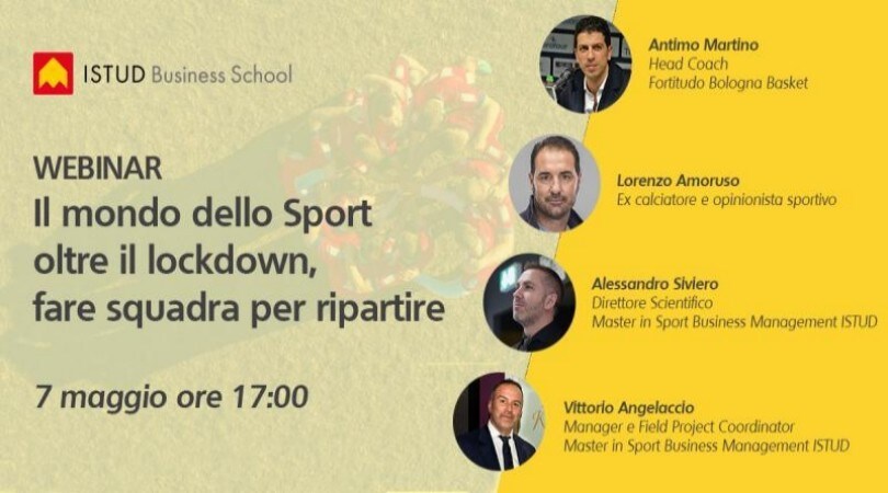"Il mondo dello sport oltre il lockdown": domani webinar alle 17