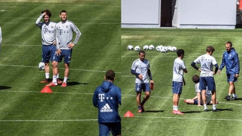 L'allenamento del Bayern: tutti vicini senza paura