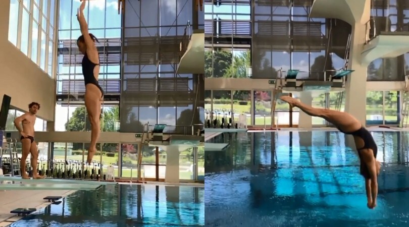 Tania Cagnotto torna a tuffarsi in acqua