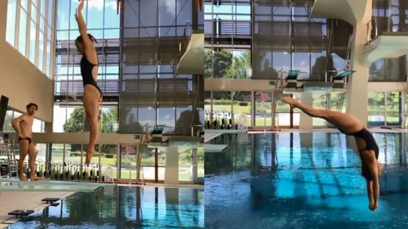 Tania Cagnotto torna a tuffarsi in acqua