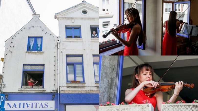 Una giovane violinista dà spettacolo per i meno fortunati