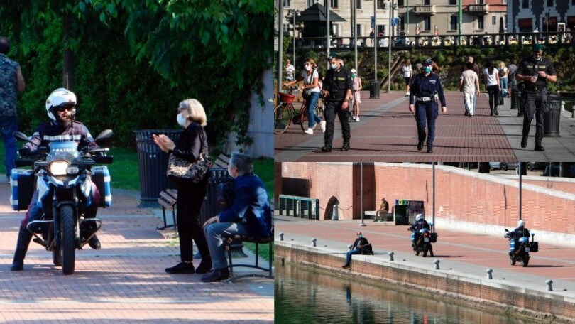 Coronavirus, la polizia controlla i Navigli