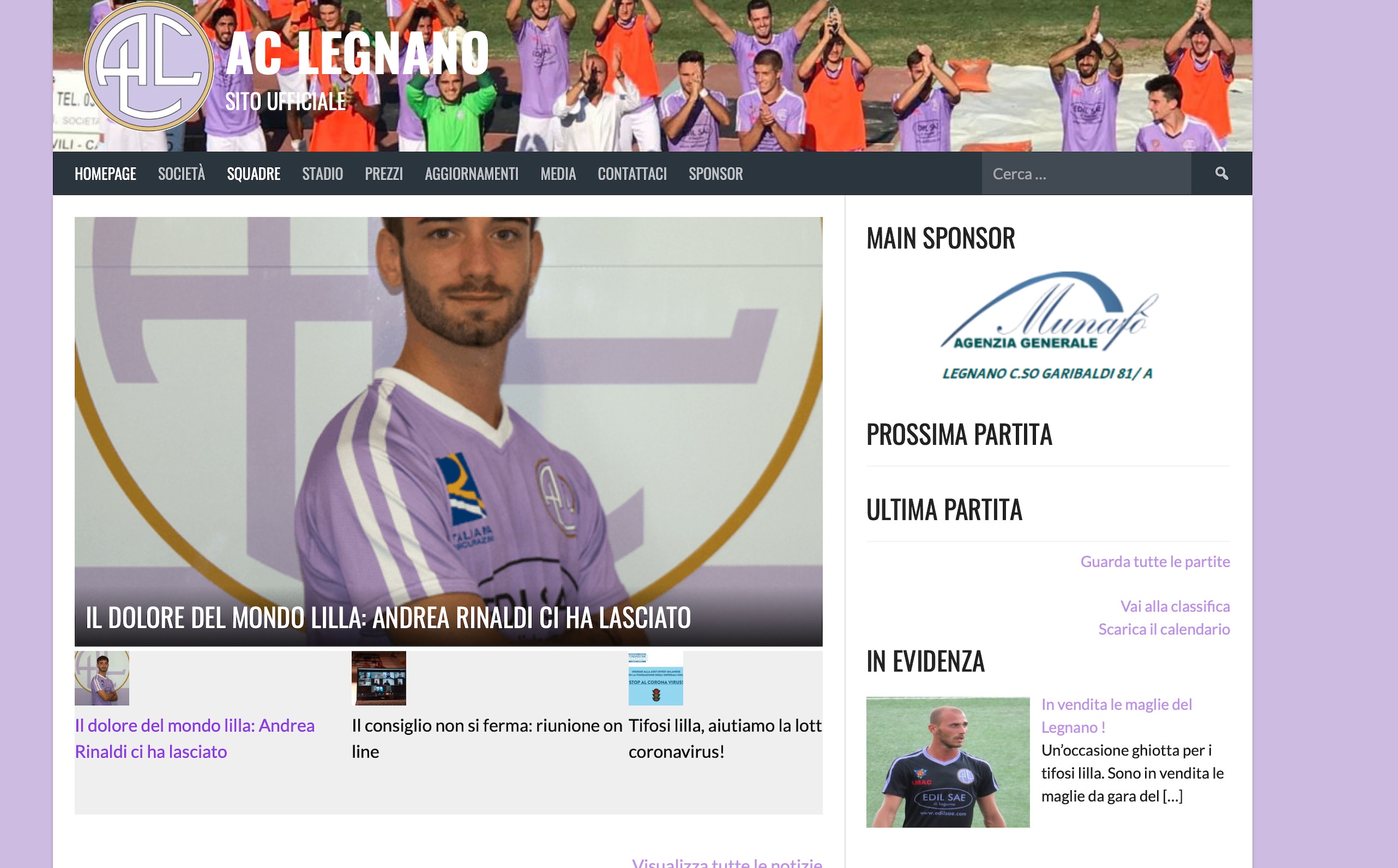 Lutto nel mondo del calcio: si è spento Andrea Rinaldi