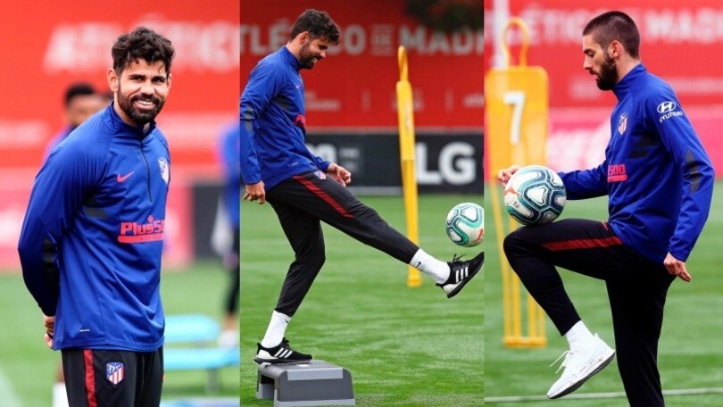 L'Atletico Madrid si allena e Diego Costa torna a palleggiare