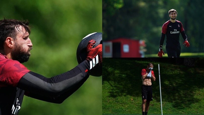 Milan, Gigio Donnarumma "a lezione" dal fratello. Bonaventura è stremato