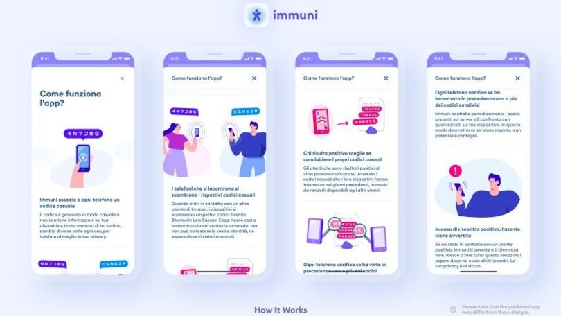 Coronavirus, le schermate dell'app Immuni in anteprima