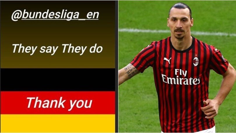 Ibrahimovic ringrazia la Bundesliga su Instagram
