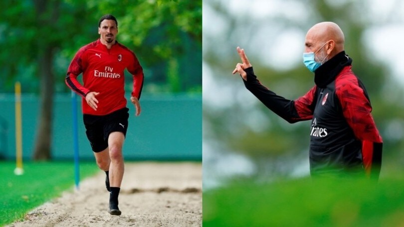C'è Pioli con la mascherina a dirigere l'allenamento del Milan