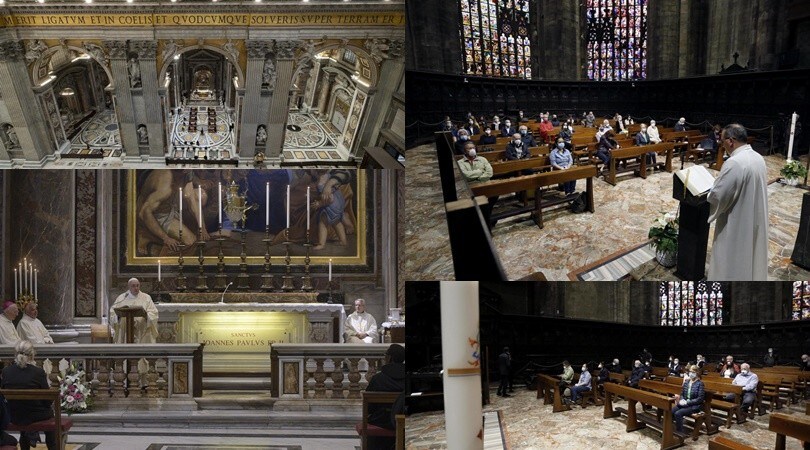 Coronavirus, Fase 2 a Milano e Roma: la prima messa in Duomo e a San Pietro